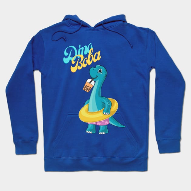 CUTE DINO BOBA DRINK Hoodie by O.M design